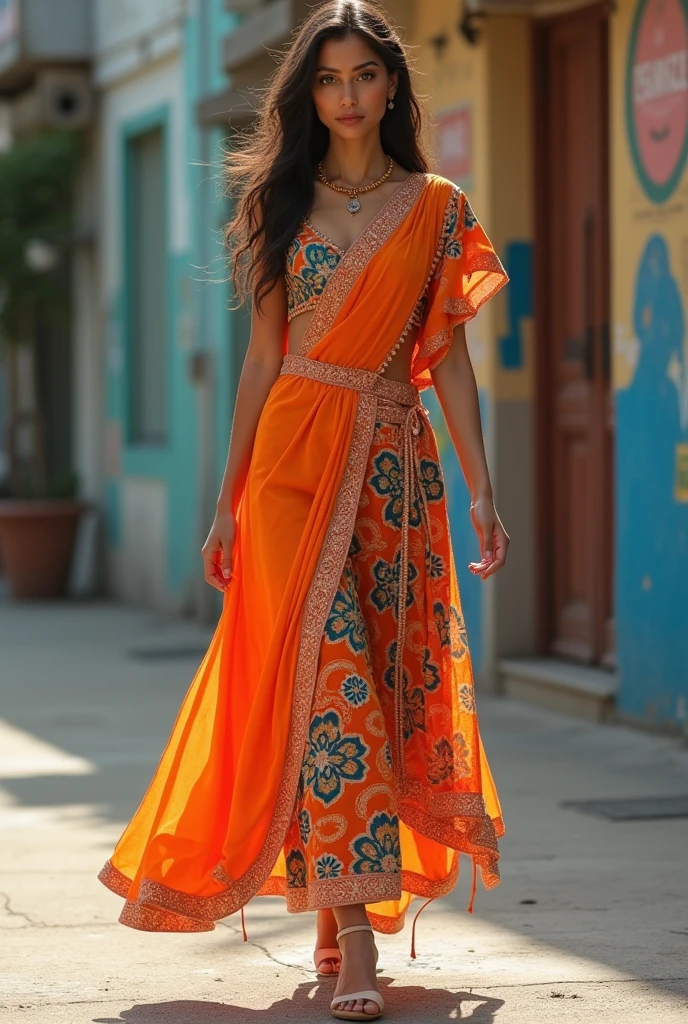 generate an image of a indian dress with some gen z touch