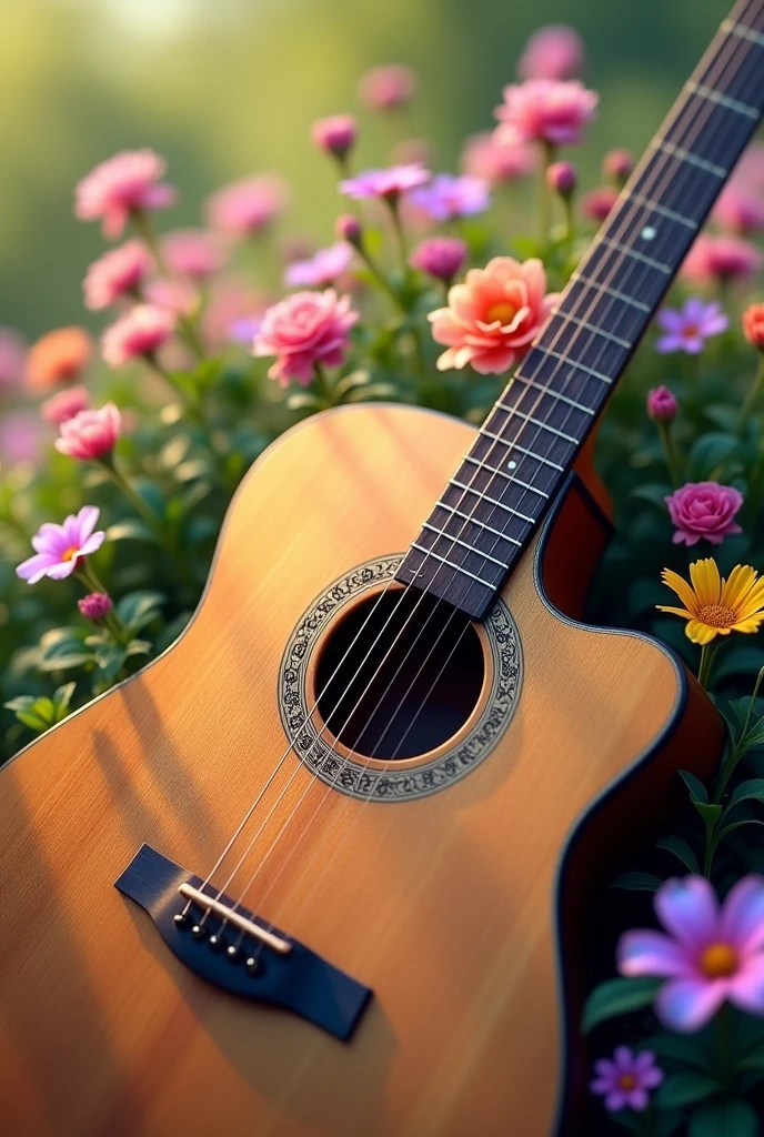 Flowers and guitar