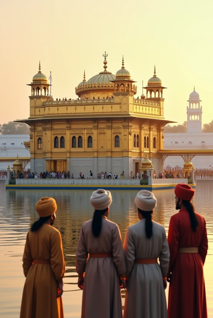 Four religious people visit in Guruduwara harmandir sahib 