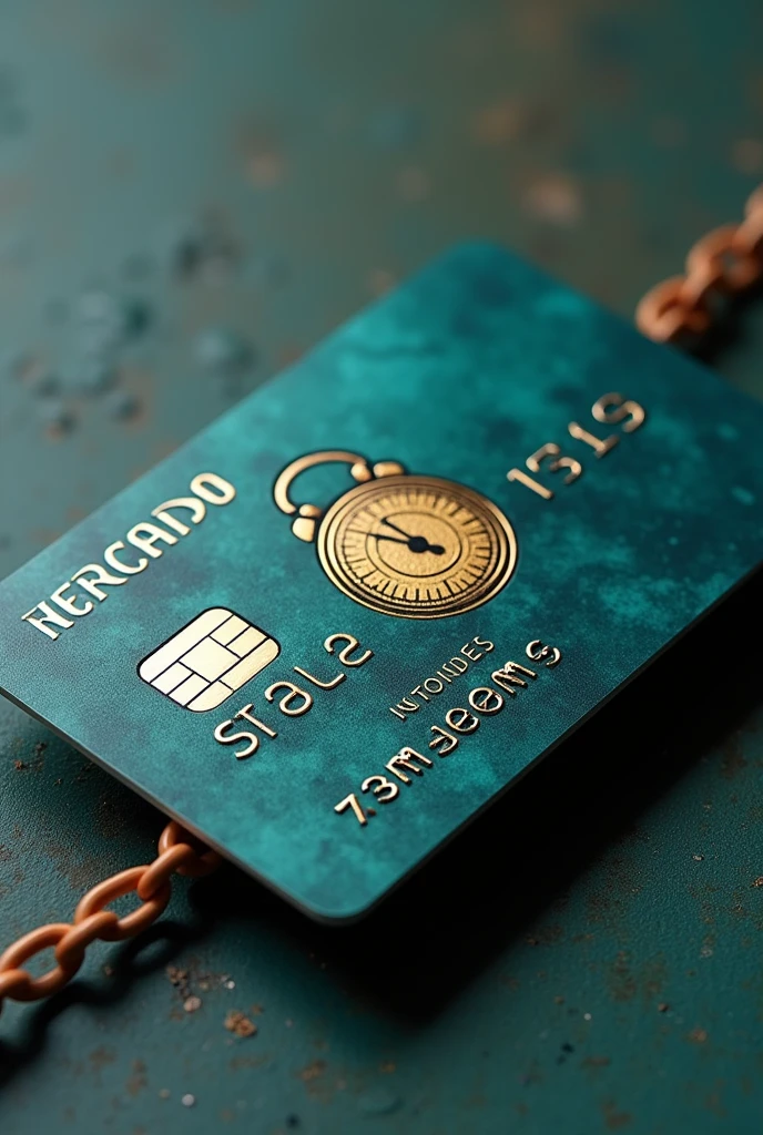 wants you to create both sides of an innovative and creative credit card, which is striking to the human eye for its elegance, taking into account that it is addressed to my father Hernando Alvarez Carreño, who is a fighter for life since he emigrated 2 years ago to the United States to improve the life of his family from his country Colombia.; Do it in the blue-green colors and use the gold for the logo which I want to be an old clock in its design 