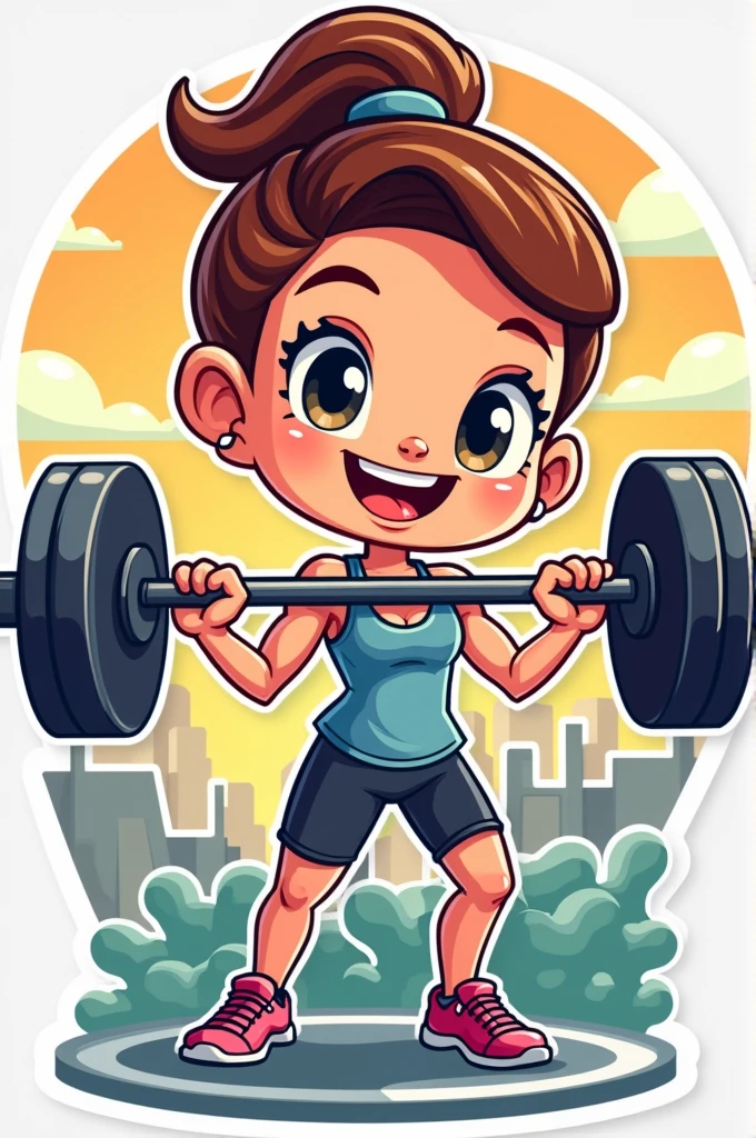 Make a gym cartoon style sticker 