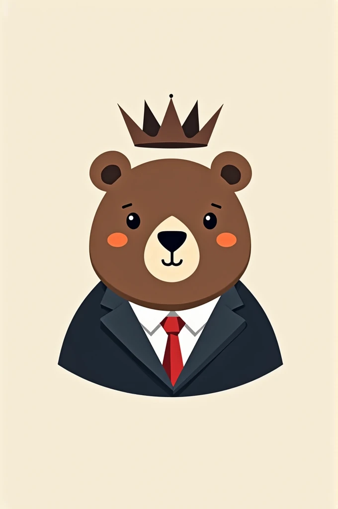Create a logo for a YouTube channel, Name like God Catrin, with a bear in a suit and a somewhat minimalist crown