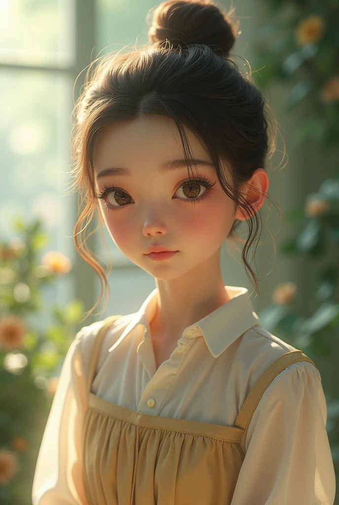 A girl, beautiful and small clothes wear