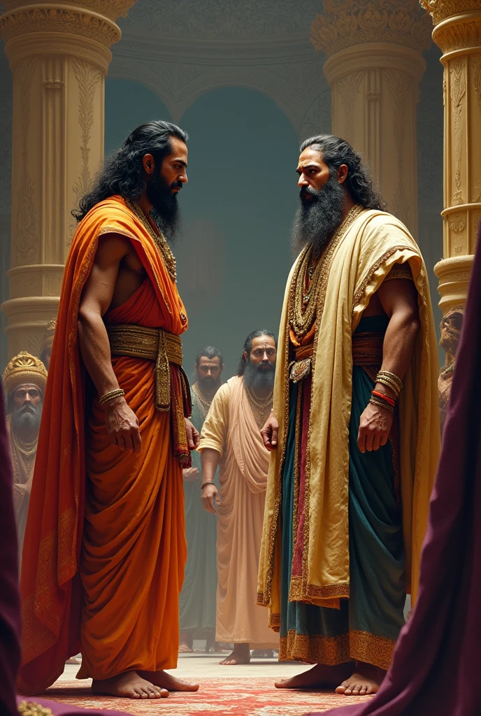 One bramhana pandit with black hair scold one king on a kingdom
