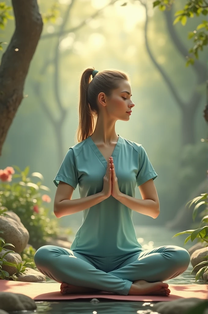 Nurse does yoga