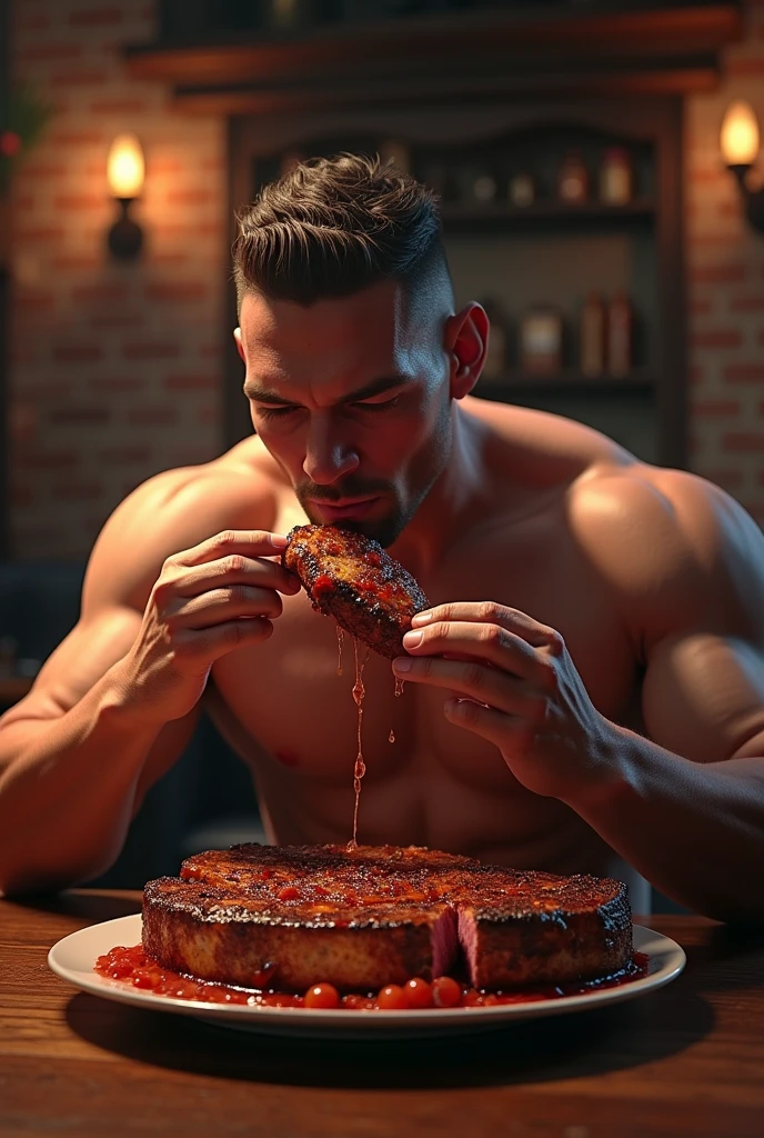 person eating meat