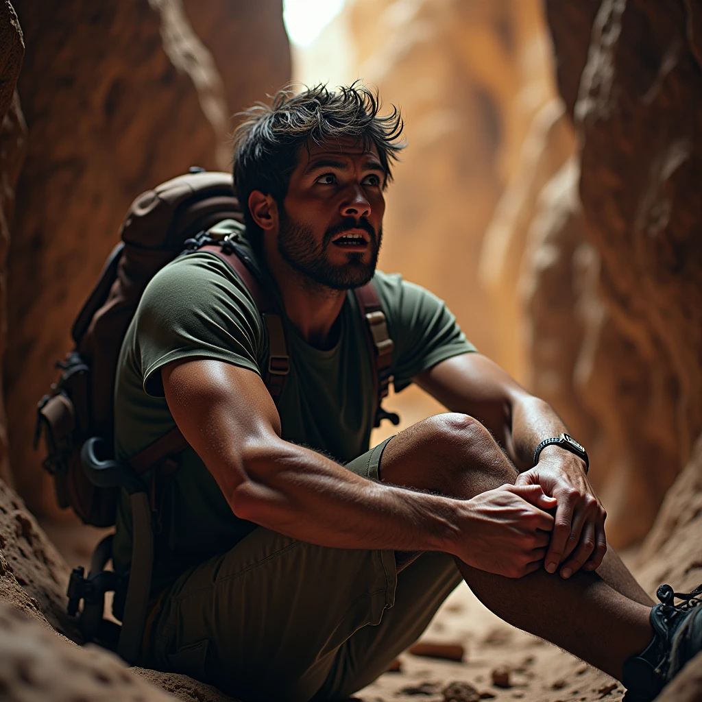Aron Ralston cutting his arm