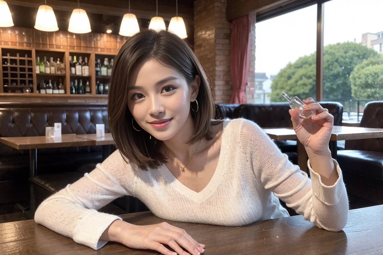 ((Highest quality、8k、masterpiece:1.3))、Whiskey bottles、The Macallan、Joni Black、Old Parr、whiskey、Suntory、Nikka、slimカップル、modelカップル、(Realistic, Intricate details:1.2), full-course dinner、Whiskey bottle and glass on the table、Single Malt、scotch、Rocks glass、Shot Glass、On the rock、Scotland、Amazing view of the sunset sky and clouds、A bright smile、The wonderfulness of smile、 Beautiful Face, blue eyes, The light shines on your face, blush, short hair,Bright Face、 (Age 37), 3,Two beauties、Brown Hair、Shortcuts、Long sleeve shirt、dress、Beautiful woman 1, (slimな顔), (The body is slim), (Brown Hair), (Shortcuts), cheeks turn a little red,Attractive beauty、restaurant, In a prominent place (From the waist up) Nova Frog Style, actress, model, Upper Body, White wine, slim, smile, (smile: 1.15), Beautiful fine grain, Depth f/2,saturation, High Contrast, Strong light and shadow,Moist Body:1.5、3D texture、Delicate eyes、Brown Hair、The hair is very shiny、