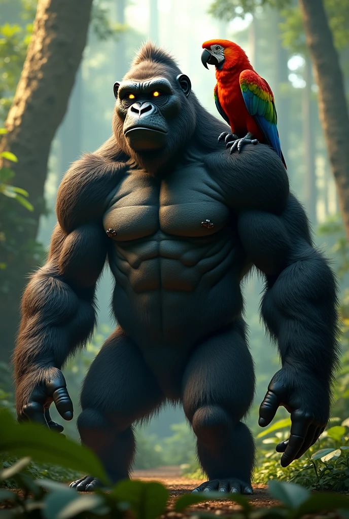 Gorilla male hydride with parrot female