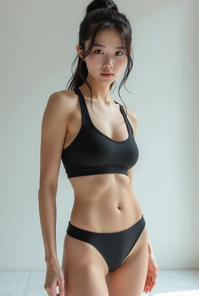 a korean woman with a fit body