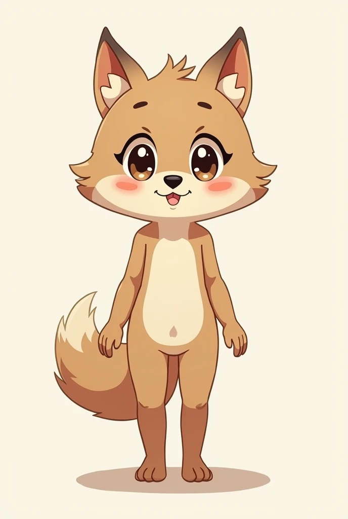 Cartonish Wolf furry girl full naked with no blurr
