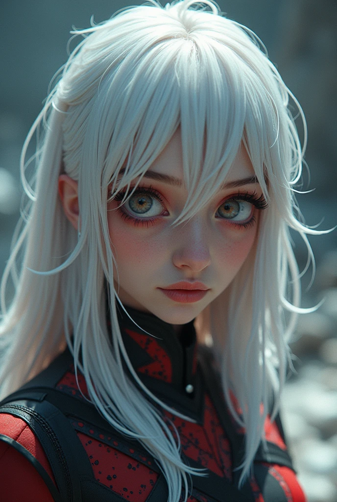 Nora, a warrior in the institution founded by time travelers, wore contrasting colors despite her white hair.. When evil doctors release a virus for the world, a doctor is sent for it.
