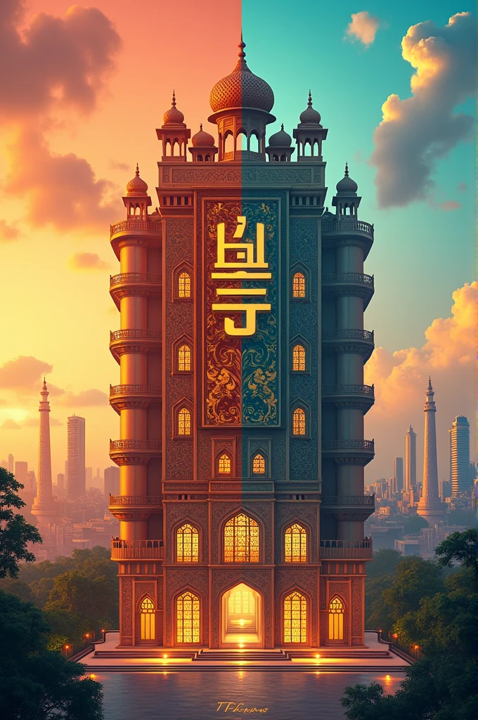 Can you make img or banner of TFC hotel (traditional food company) as an ancient theme with modern theme in india theme