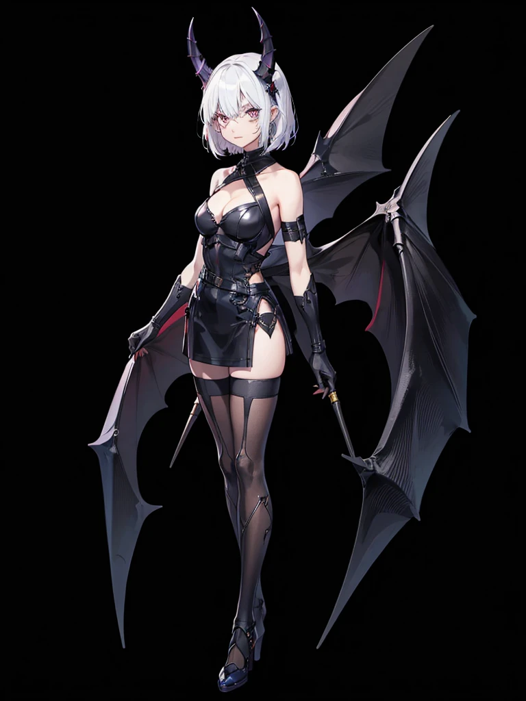  ((best quality)), ((masterpiece)), (detailed), 1girl, off-shoulder, Character design, female, long white grey hair, grey white eyes, small frame, very skinny, detailed, best quality, no accesoires around the neck, no shoes, prominent collarbones, skinny arms, flat stomach, visible hip bones, full body, blank white background, plain background, white background, red and white clothing, Bloodborne inspired, occult aesthetic, occult, detailed and intricate steampunk and detailed gothic, NSFW, Very dramatic and cinematic lighting, cosmic horror, grim-dark, side-lighting, perfect face, NSFW, Fluttering lace flared long knee length dress with frilly petticoats, knee length dress, pleated petticoats, petticoats gothic, complex lace boots, side-lighting, gothic ta aesthetic, wielding a mighty sword with mechanical components, various different types of insect wings, NSFW, full body, whole body, body, plain background, white background, blank background, no background, white background NSFW, chains, full body, whole body, head-to-toe NSFW 