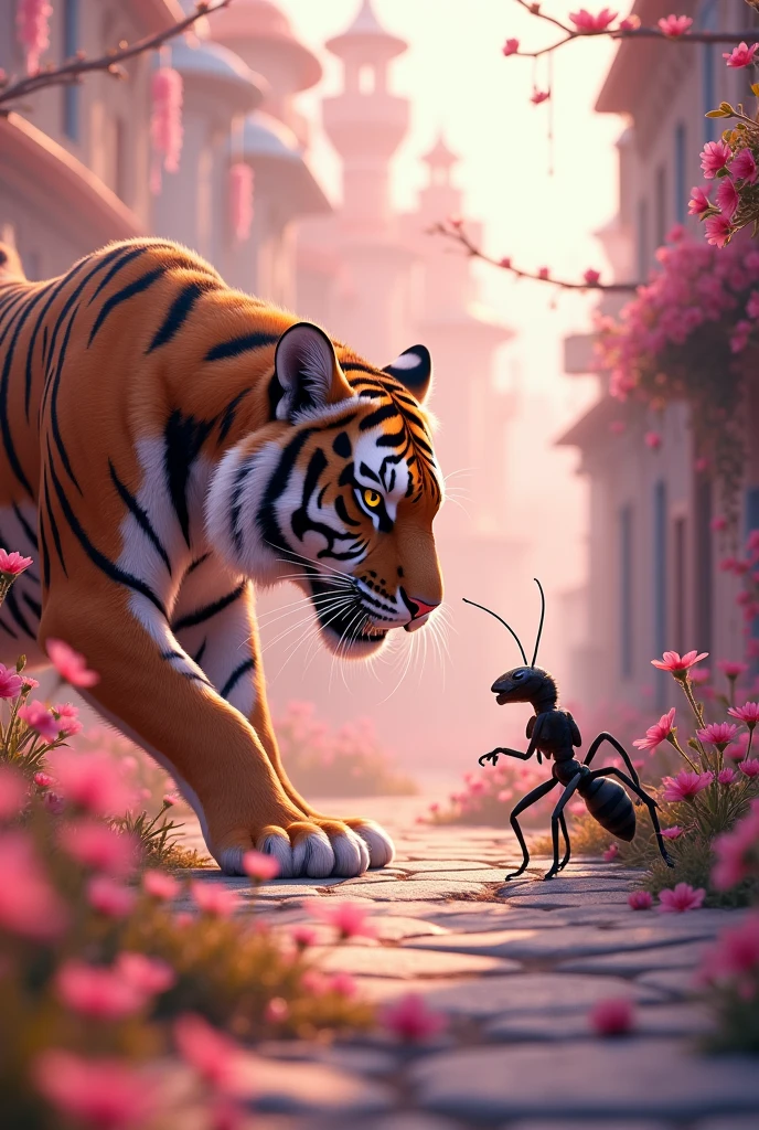 Tiger and ant fight at City of pink