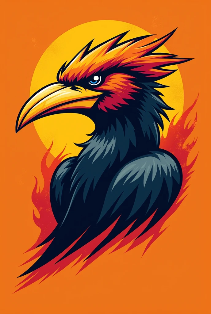 design me an orange tshirt that represents Hornbill team