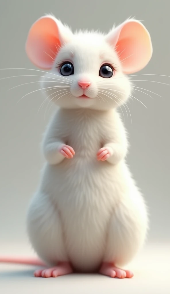 female mouse, white hair, big breasts, slim waist, full body, from head to toe, very detailed, very realistic,