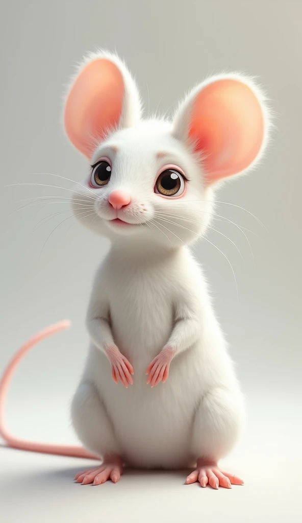 female mouse, white hair, big breasts, slim waist, full body, from head to toe, very detailed, very realistic,