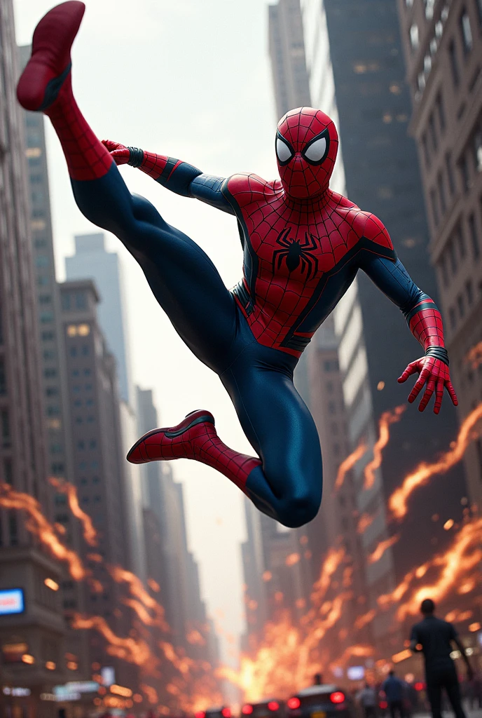 A powerful kick from Spidey!"