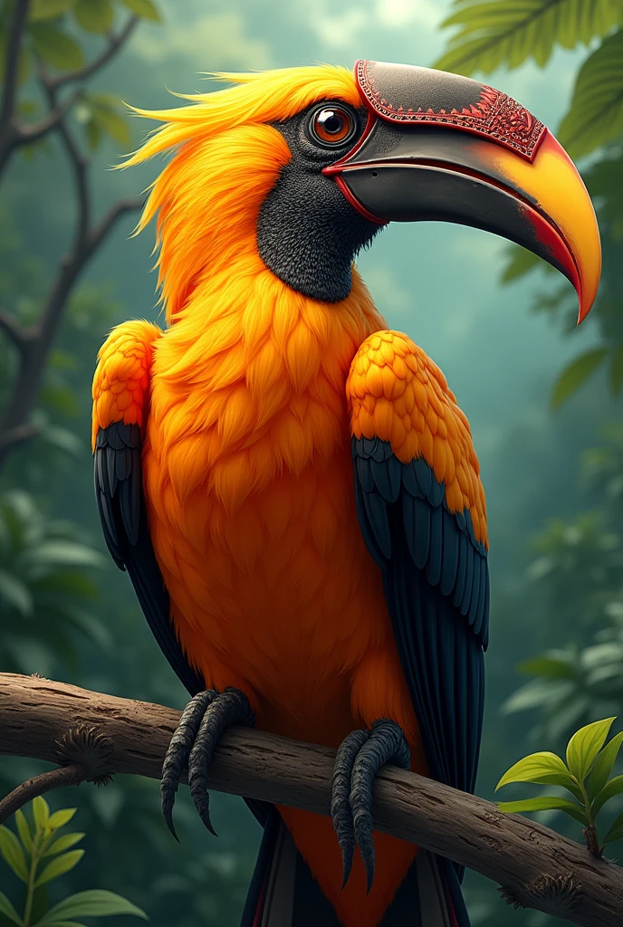 design me an orange Hornbill