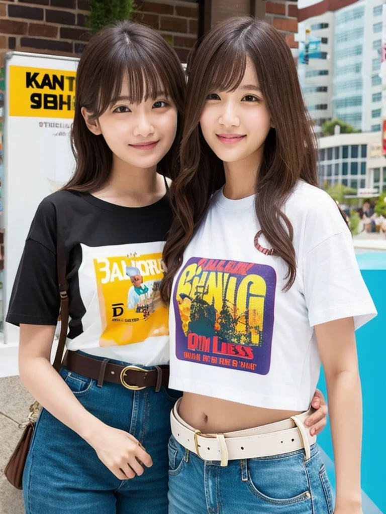 One girl, belt、 T-Shirts