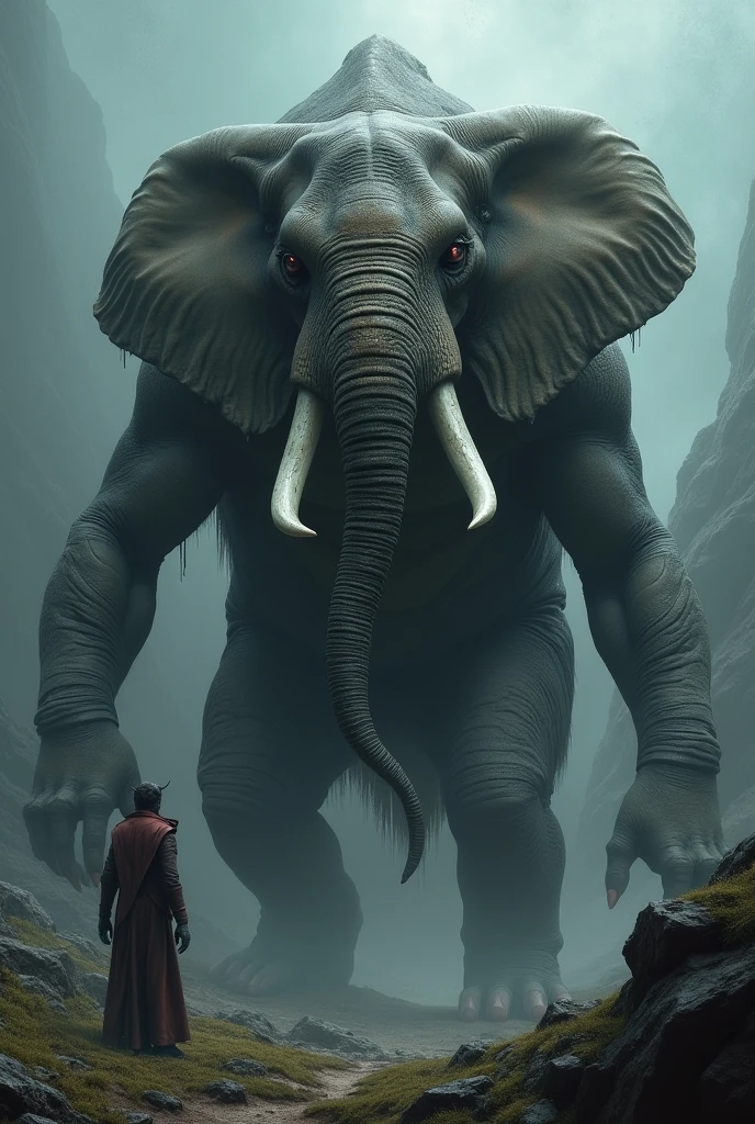 Elephant monster look with monster body