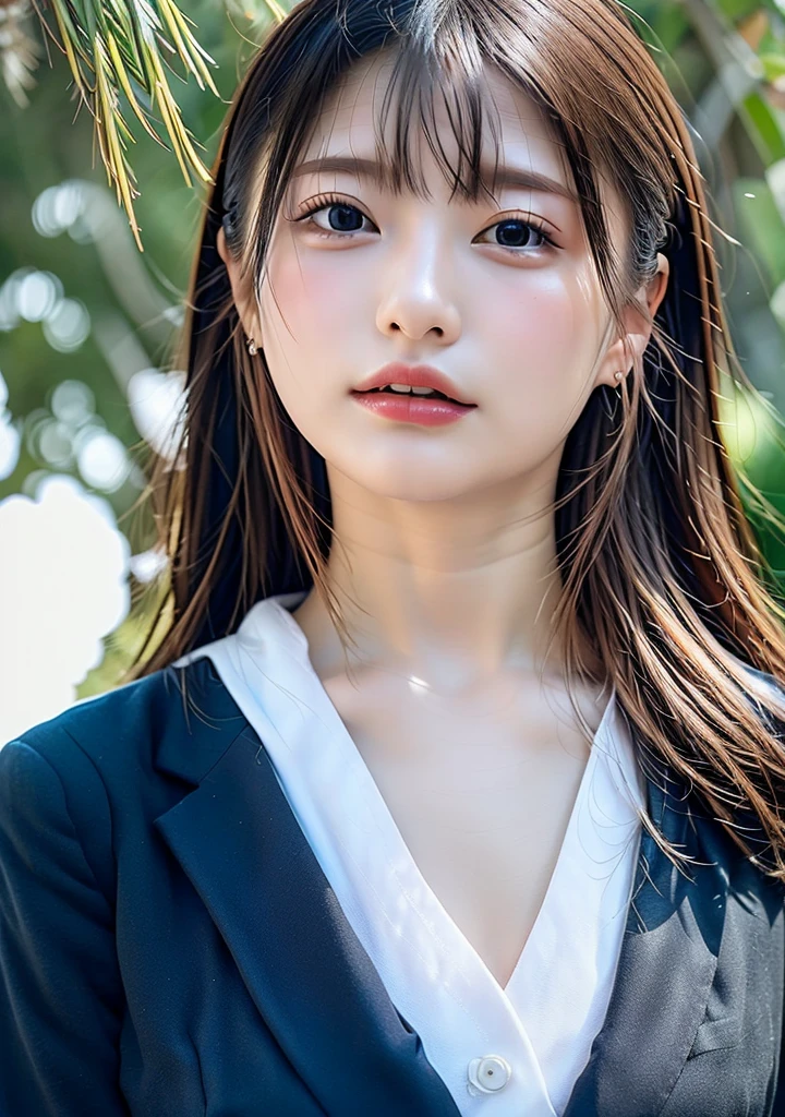 masterpiece、Highest quality、Very detailed、High resolution、high school girl、Natural body shape、White skin、Natural Makeup、Black Hair、Pee、Pee漏らす、OL、Black business suit