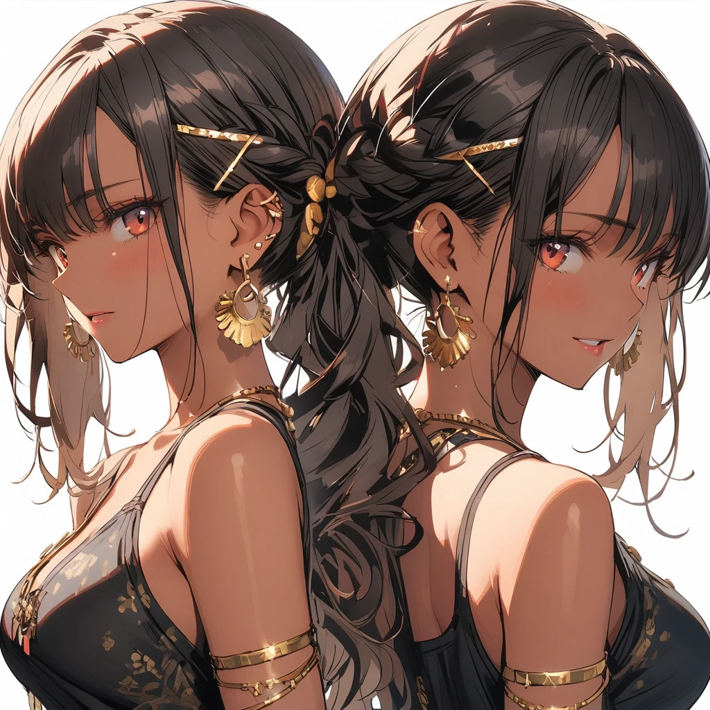 red, Gal, Earrings, Sunburn, 