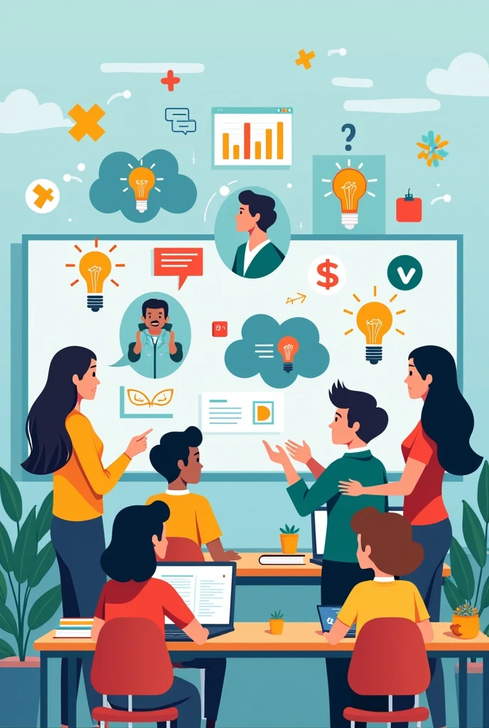 Digital poster about critical thinking, problem solving and creativity in the classroom