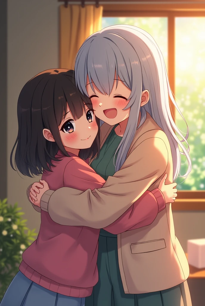 Natsuki De Doki Doki Literature Club, Hugging Saiko Bichitaru From SMG4 As a mother and daughter