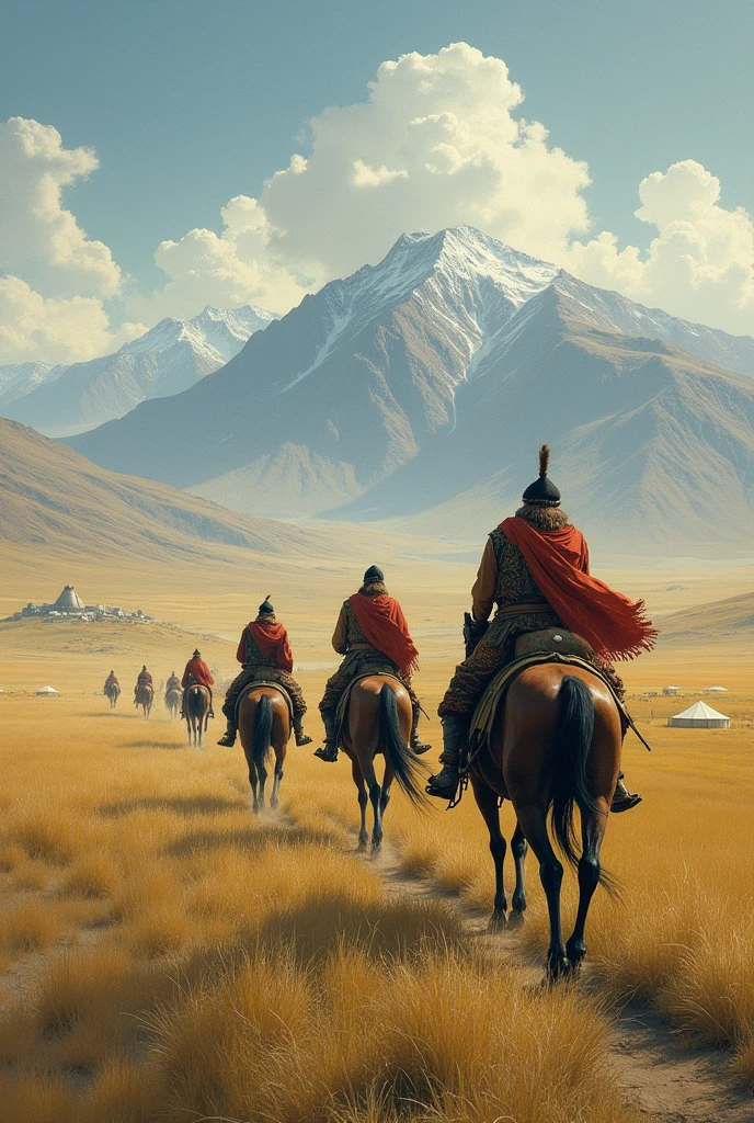 An image of mongolian empire landscape old times