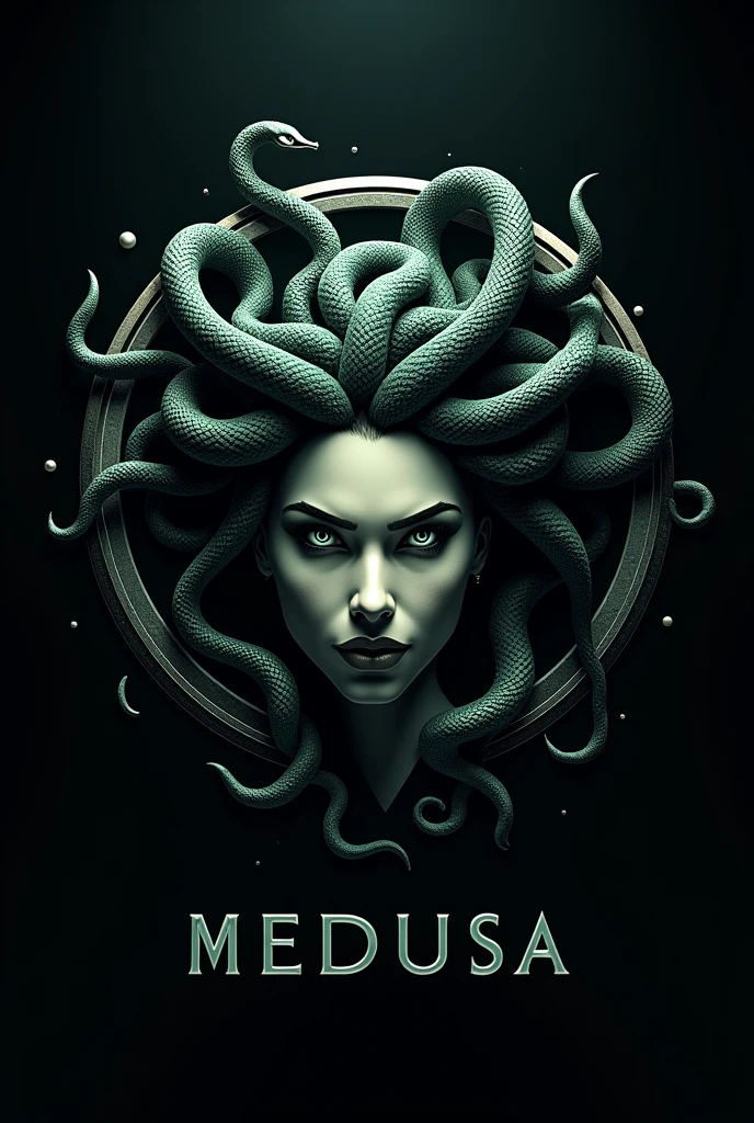 Medusa a woman In Greek mythology, Medusa, also called Gorgo, a human female with living venomous snakes in place of hair, dark, moody, dark fantasy style