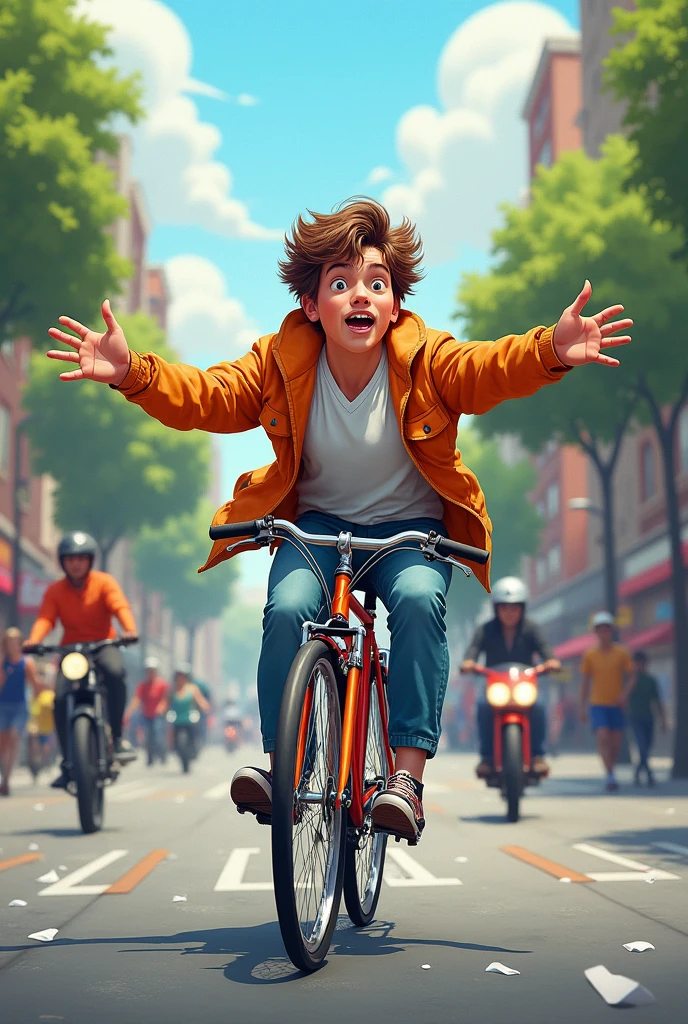 Accident humor bike stop blown