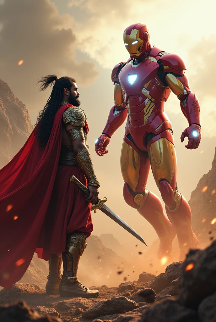 Chatrapati Shivaji maharaj with iron man in war
