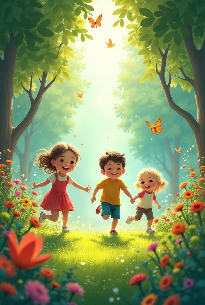 for kids poem Butterflies dance and the birds all play,
In the magic garden, we laugh all day!