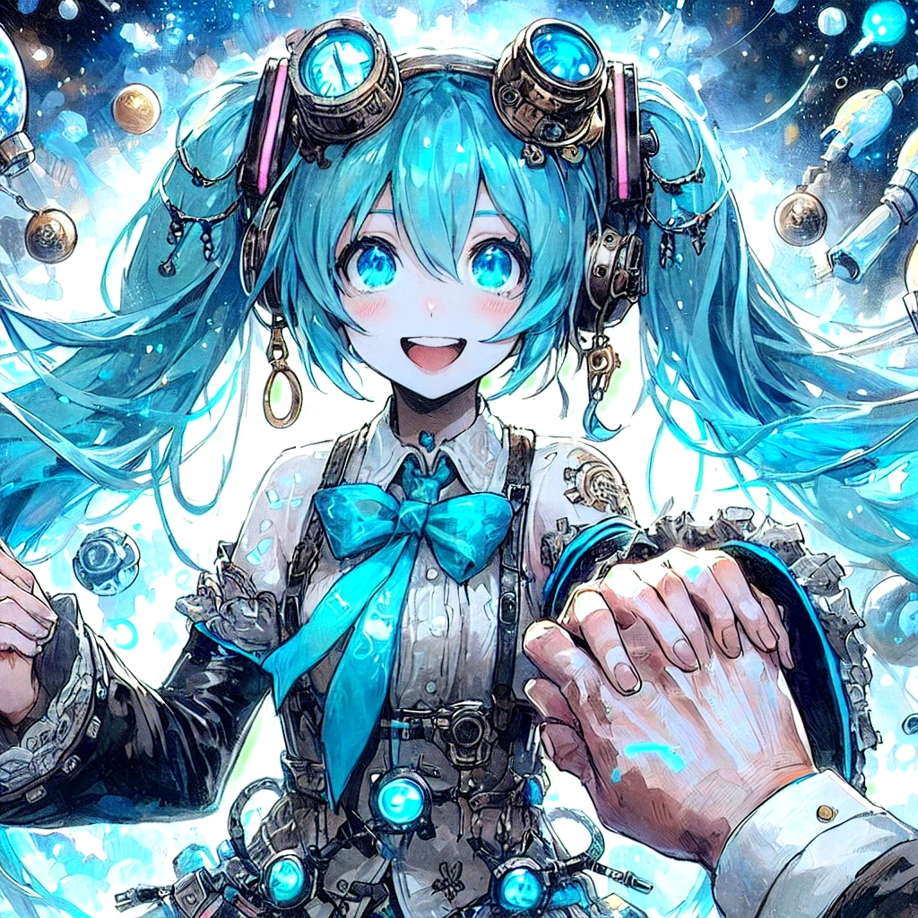 Blue hair anime girl、Wearing steampunk glasses、Holding hands, Anime Style 4k, anime wallpaper 4k, anime wallpaper 4k, anime art wallpaper 4k, anime art wallpaper 4k, Nightcore, Vocaloid, Anime Art Wallpapers 8K, Best anime 4k konachan wallpaper, Mikudayo, 4k anime wallpaper, Ultra HD Anime Wallpaper