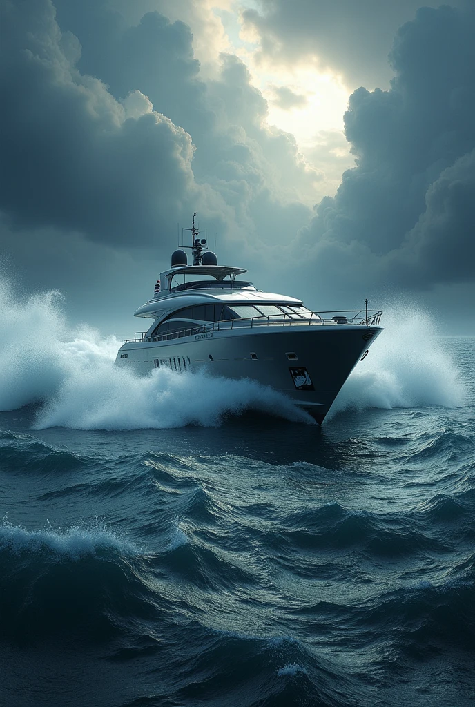 Yacht in a stormy sea