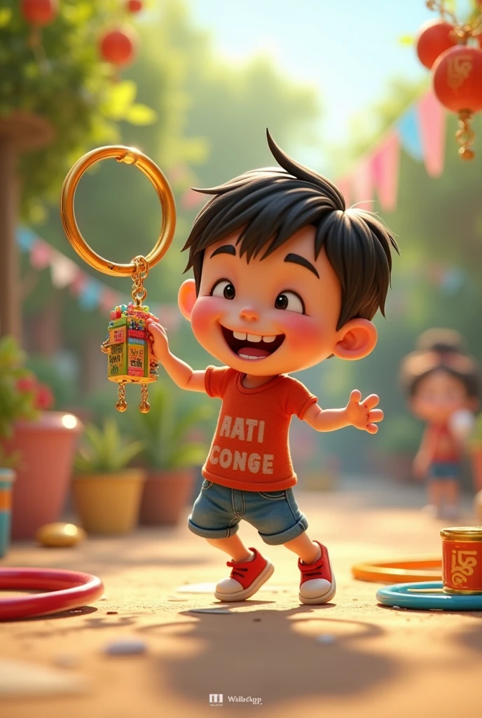 keychain, hola hoop, boy
