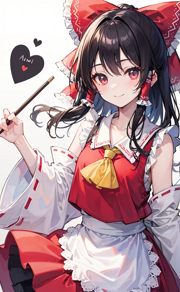 Hakurei Reimu,maid服,Black and white,smile,maid,cute,One person,High resolution, high quality, Textured skin,