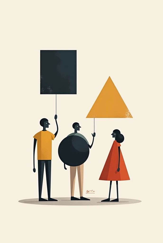 Can u create a meaningful image presenting these 2d figures, square, rectangle, circle and triangle