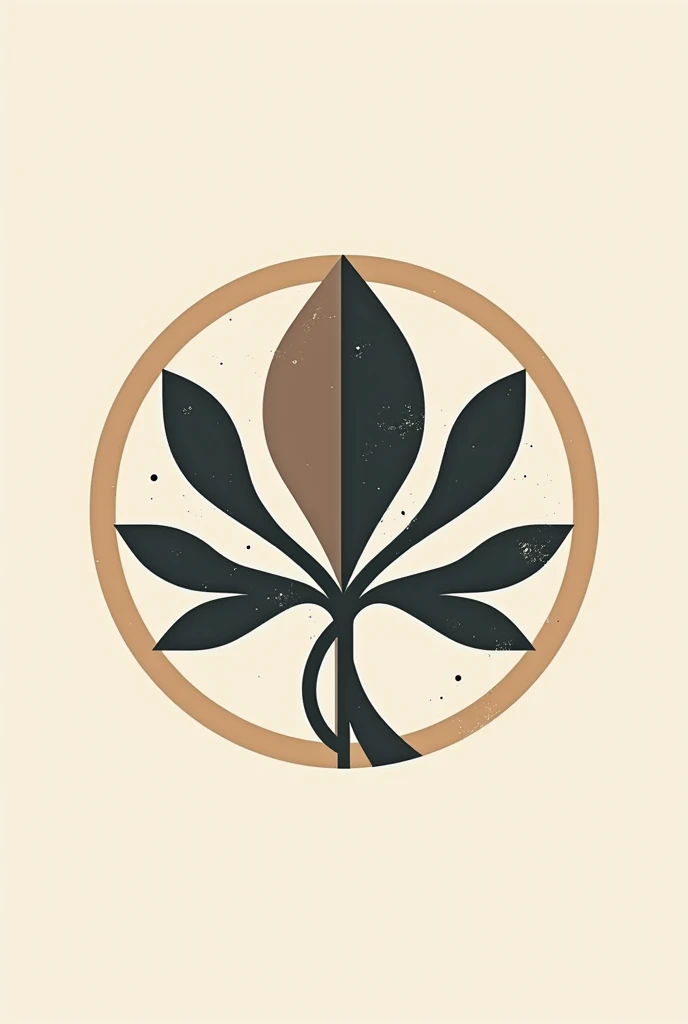 geometric logo using thick lines (min 5px wide) within an outer circle representing a flower
