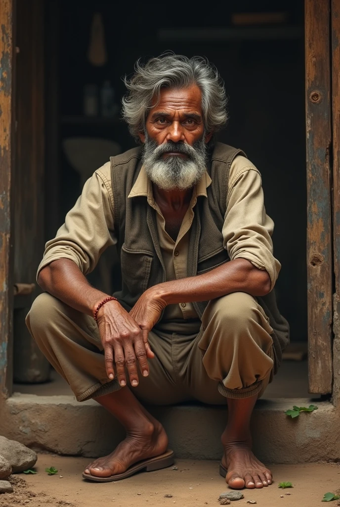 In a small house in the village, a poor laborer named Ramu lived with his family. He didn't have much—no money, no land, no property. But he had one invaluable thing: his hard work and hope.