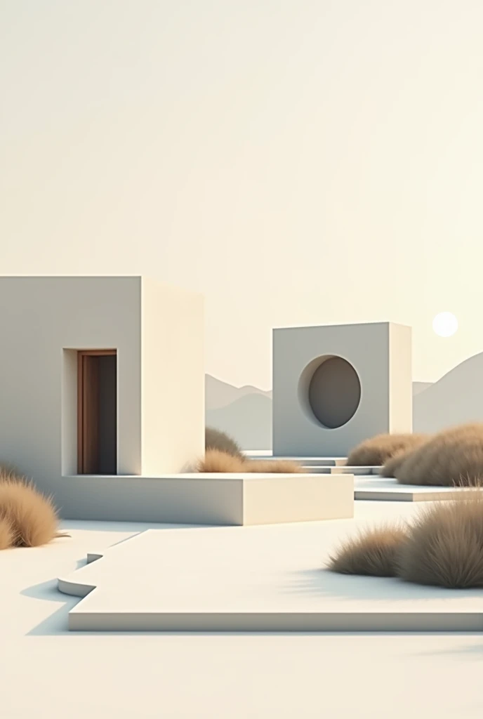 Can u create a meaningful yet creative image for example a view, building, structure, or anything presenting these 2d figures, square, rectangle, circle and triangle
