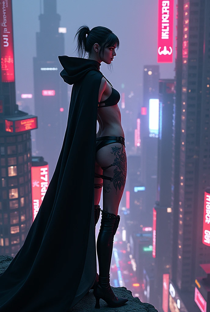 high quality,最high quality,reality,Ultra-realistic,Very detailed,masterpiece,High resolution,8k,Very realistic,Hellbringer,Red Eye,Crescent Moon,hamburger,pumpkin,Close-up of a bat,一名持剑的女孩与vampire,Black Cape,Cyberpunk Girl,Porcelain-like skin,vampire,Thin legs,超reality主义,tattoo,Red eyes,Gothic art style,((Bat Wings)),史诗奇幻number艺术风格,贵族优雅的vampire女孩,And Mumford,Tom Bagshaw,Dark Fantasy Art,Epic fantasy art style,Dark Fantasy Art style,Epic fantasy art style高清,黑暗幻想number艺术,Artistic image types, vampire少女调查下面广袤的网络大都会,Inject neon lights,Showing off her technologically enhanced body,Illuminated by embedded LEDs and retractable high-tech arms。She strikes a striking pose,Looks like he's ready to act,Ancient legends meet visions of the future},Great location,City view,(Vivid neon lights:1.5),(number:1.25),(4K:1.2).