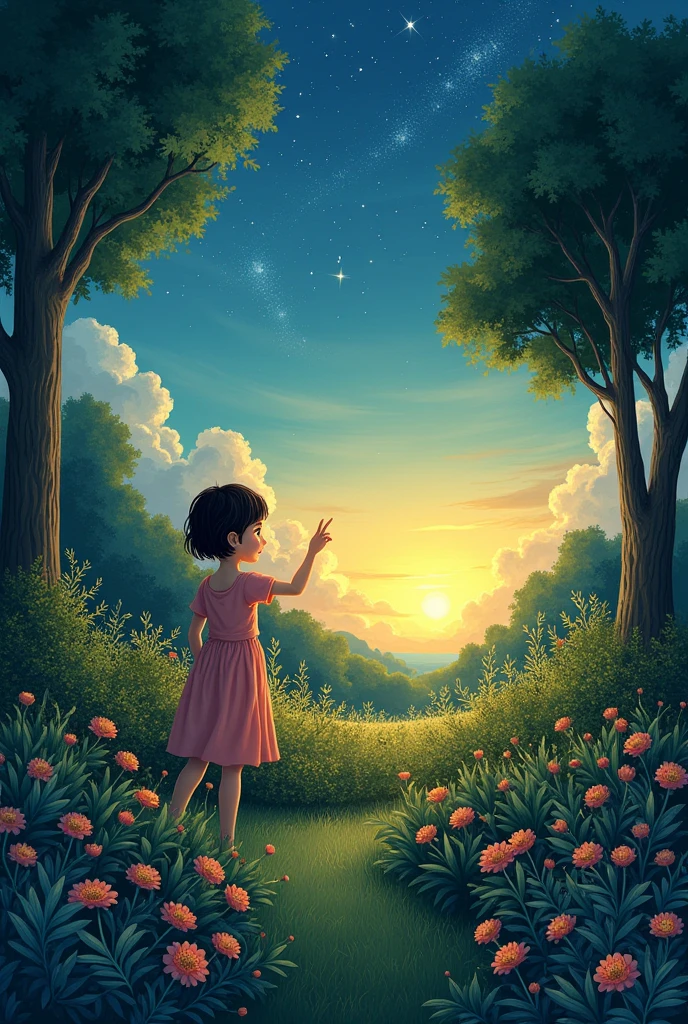 When the day ends and it's time to go,
The garden waves as the stars start to glow. For kids poem 