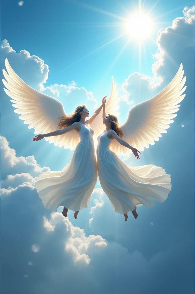 Two angles flying sky