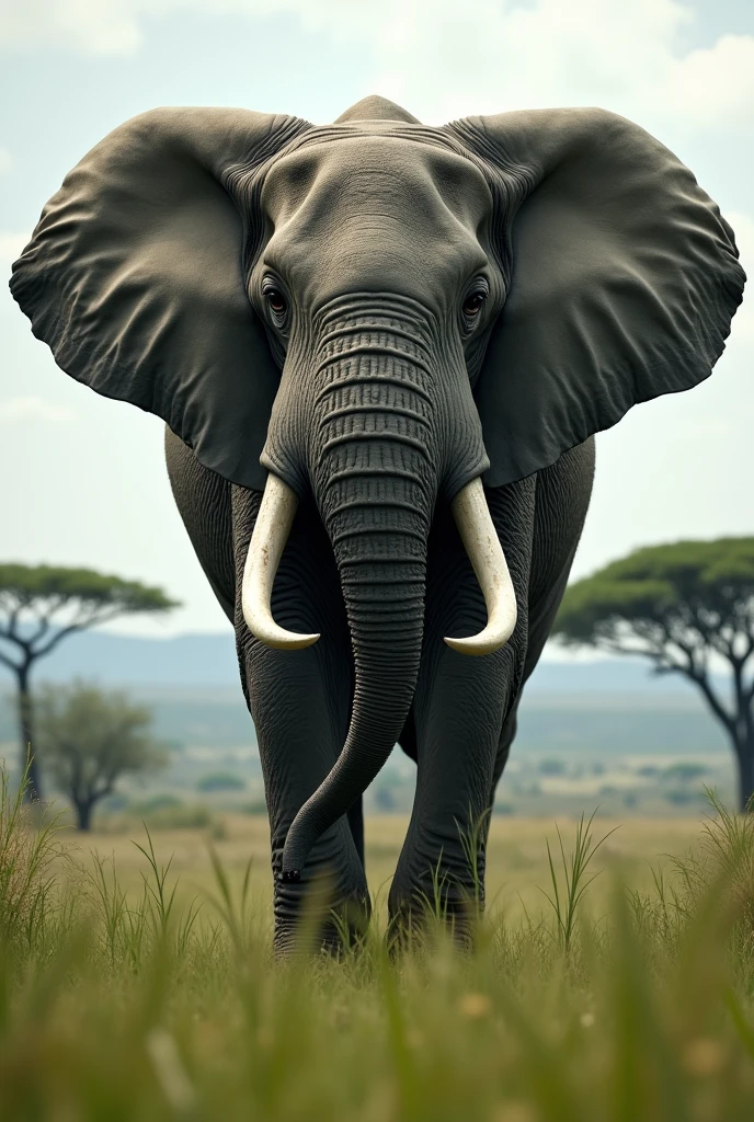 An elephant in the trouble