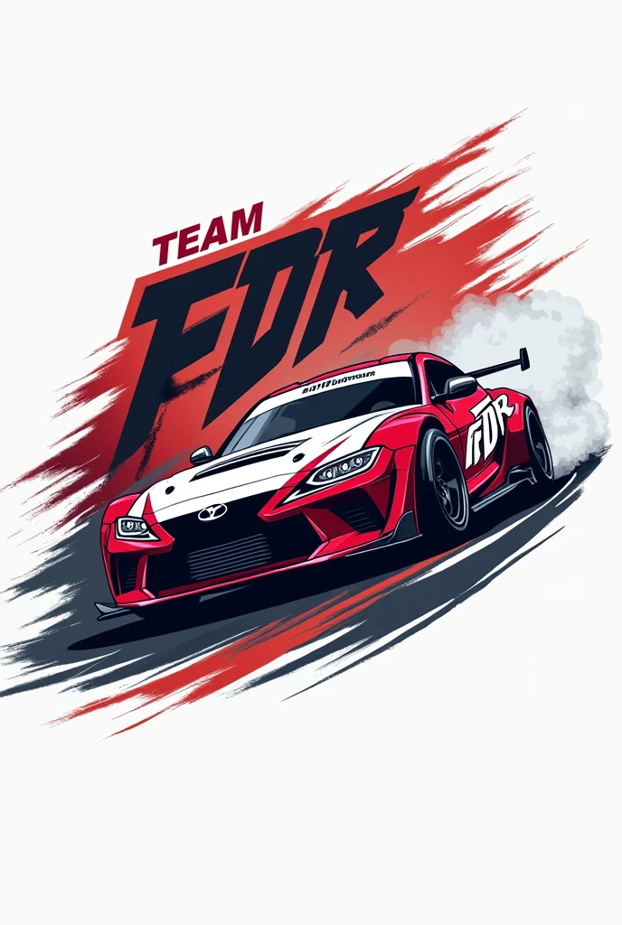 Create a logo for a competitive drift racing team called Team FDR