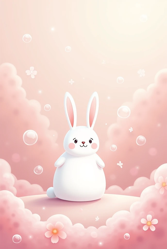 create pink bubble background enchance to soft background blur effect and todo list fureture below background as white rabbit vector