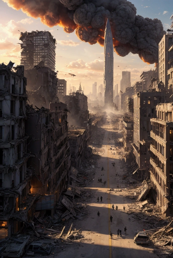 destroyed city